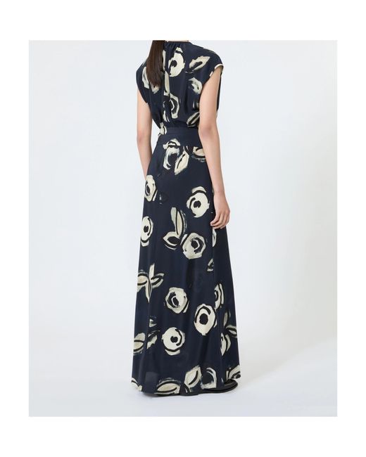 Max Mara Blue Silk Maxi Dress