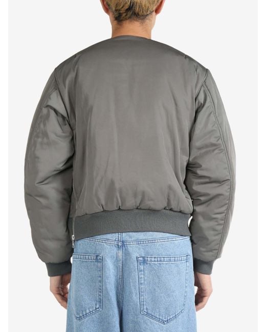Dries Van Noten Gray Zip-Up Crewneck Jacket for men