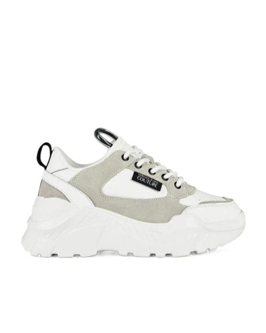 Versace Jeans White Logo Low-Cut Sneakers