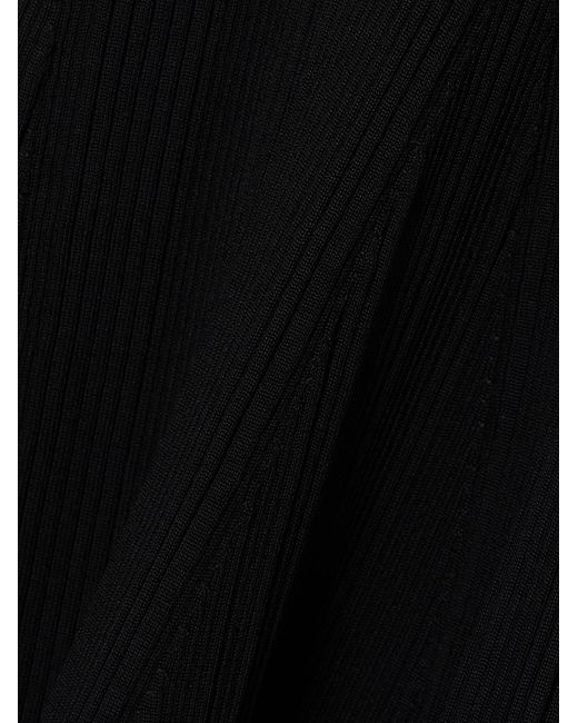 Self-Portrait Black Ribbed-Knit Mermaid Skirt