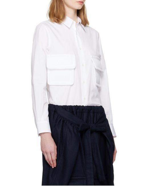 Comme des Garçons White Long-Sleeved Shirt