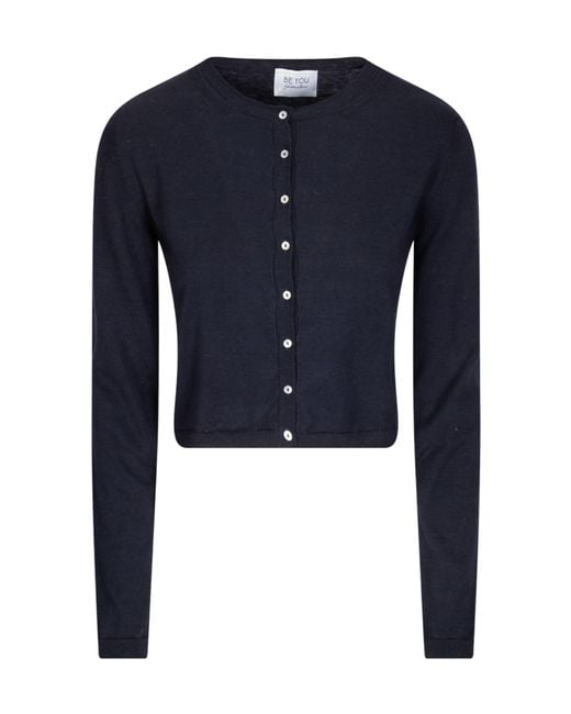 Be You Blue Cropped Button-Up Cardigan