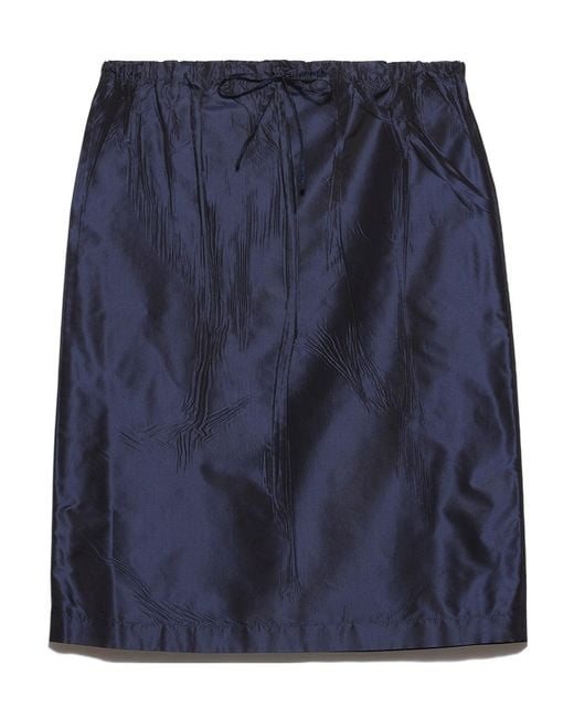 Prada Blue Taffeta Midi-Skirt