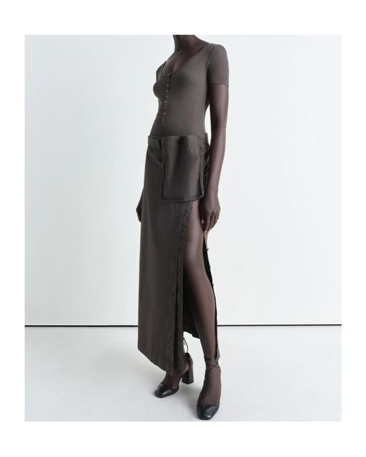 Lemaire Gray Buttoned Skirt