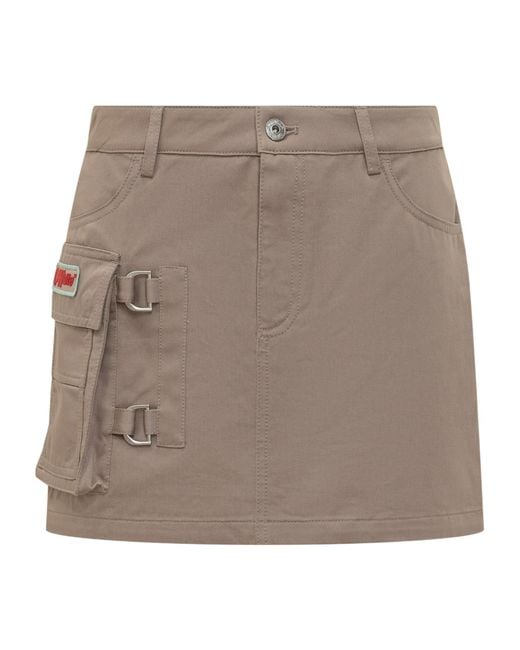 Off-White c/o Virgil Abloh Brown Logo Patch Mini Skirt
