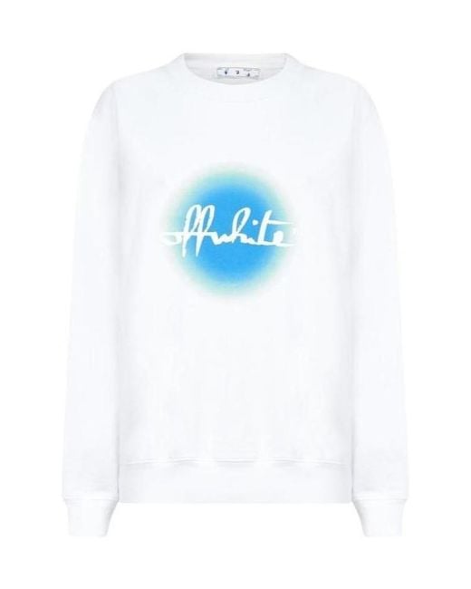 Off-White c/o Virgil Abloh Blue Round Collar Long Sleeve Sweater