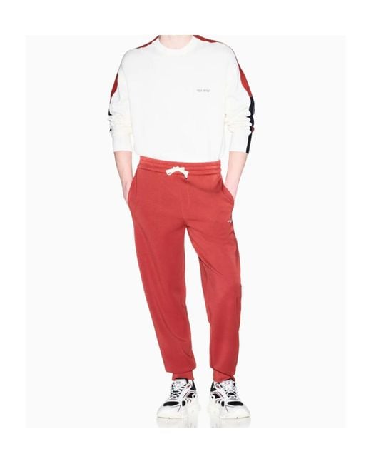 ARMANI EXCHANGE Natural Long-Sleeved Round Neck Drop Shoulder Color-Blocked Knit Sweater for men