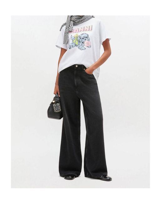 Ganni White Puppy T-Shirt