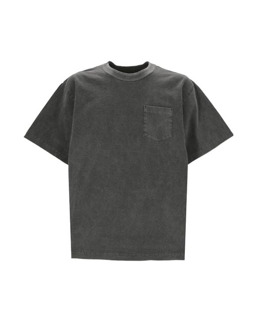Sacai Gray Faded-Effect T-Shirt for men
