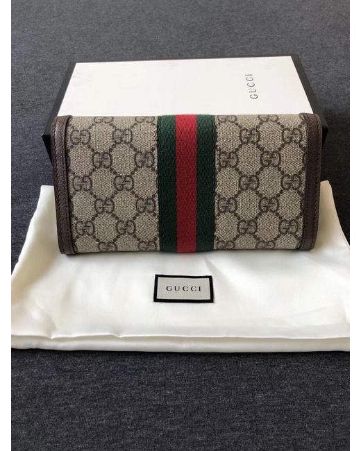 Gucci White Ophidia Gg Continental Wallet