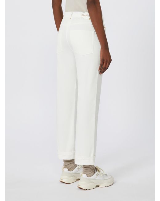 Max Mara White 'S Mid-Rise Straight-Leg Trousers