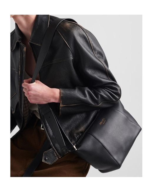Prada Black Leather Shoulder Bag for men