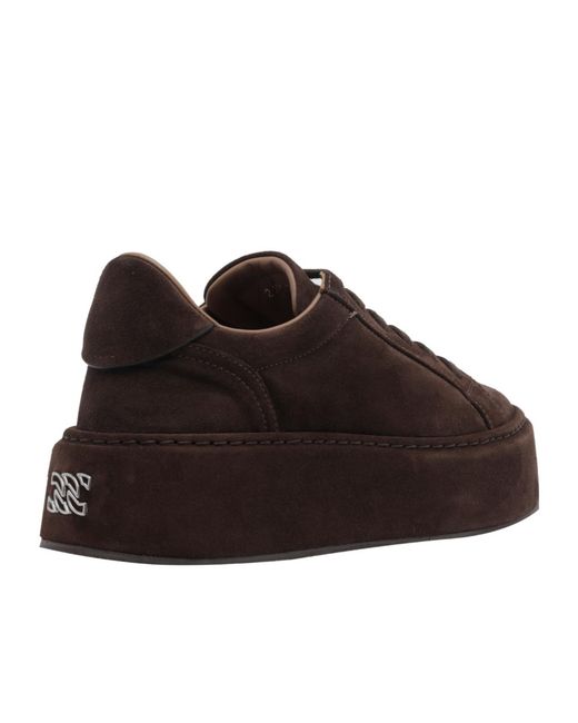 Casadei Brown Renna Platform Low-Top Sneakers