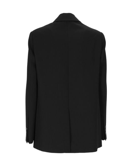 Elisabetta Franchi Black Single-Breasted Gabardine Jacket