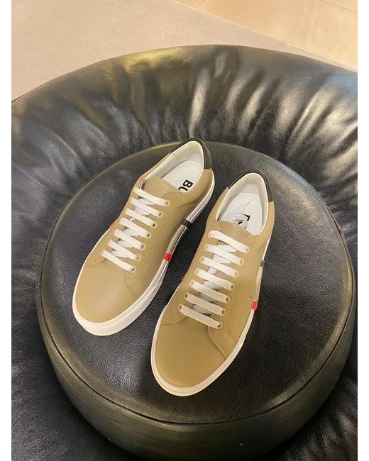 Burberry Natural Stripe-Detail Low-Top Sneakers for men