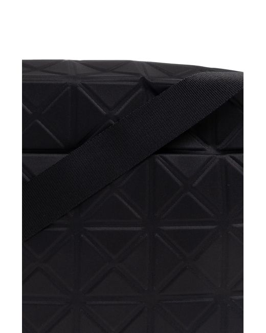 Issey Miyake Black Geometric-Pattern Shoulder Bag