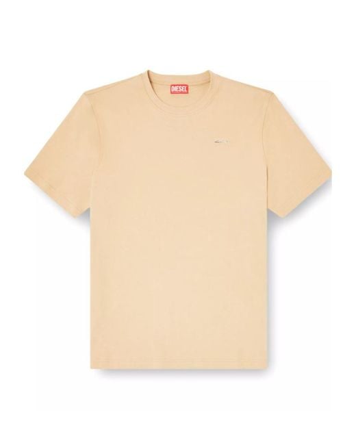 DIESEL Natural T-Adjust-Met Logo Lettering Crewneck T-Shirt for men