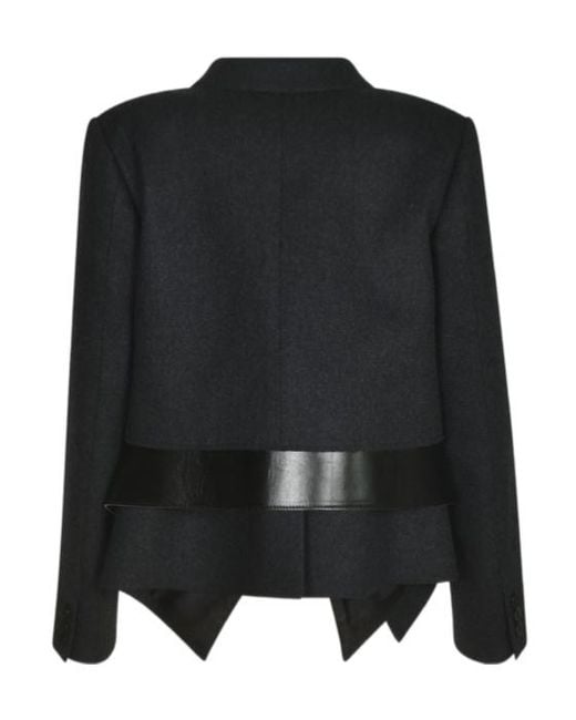 Sacai Black Double Breasted Panelled Jacket