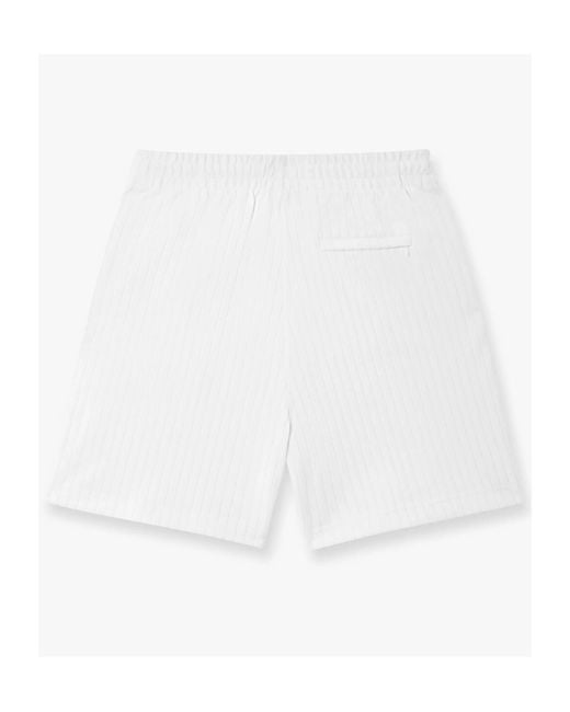 Casablanca White Striped Velvet Shorts for men