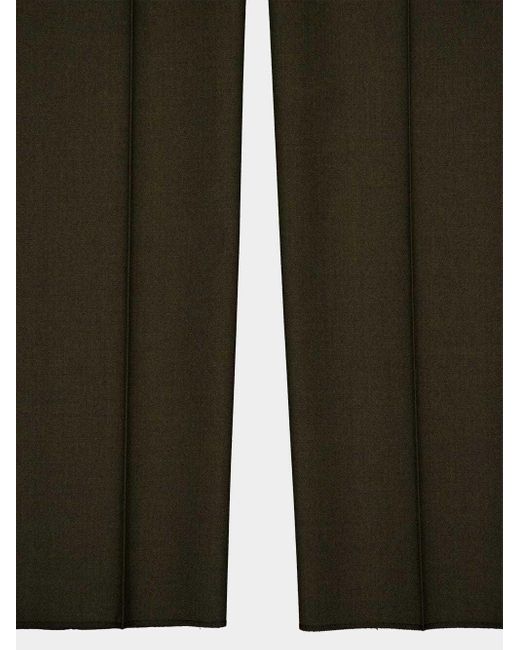 Ferragamo Green Ferragamo Flat Front Trousers for men