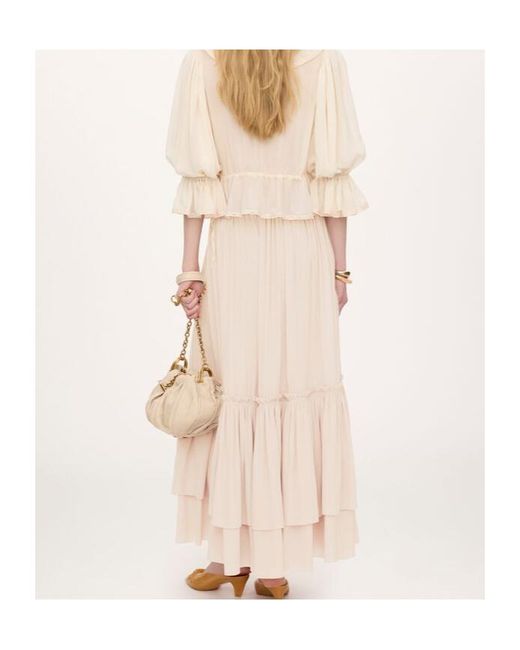 Chloé White Chloé Tiered Maxi Skirt