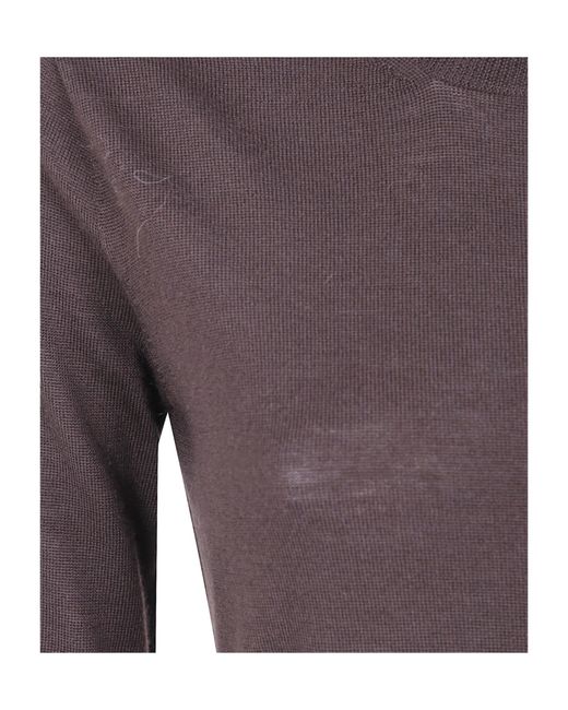 D.exterior Purple Ribbed Crew-Neck Knit Top