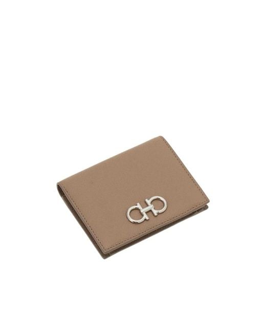 Ferragamo Natural Gancini Compact Wallet