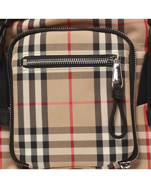 Burberry Multicolor Checkered Logo Backpack for men