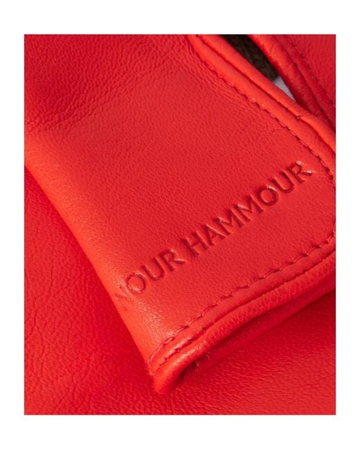 Nour Hammour Red Leather Gloves