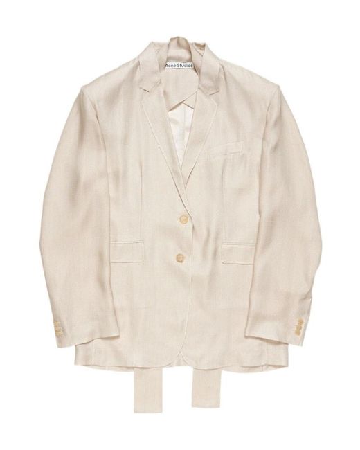 Acne Natural Single-Breasted Suit Jacket