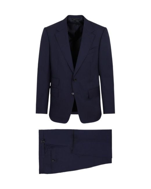 Tom Ford Blue Wool Single-Breasted Suit Set for men