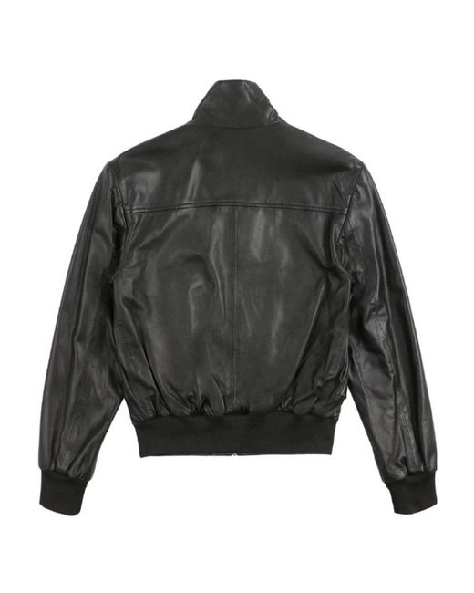McQ Alexander McQueen Gray Logo Leather Jacket for men