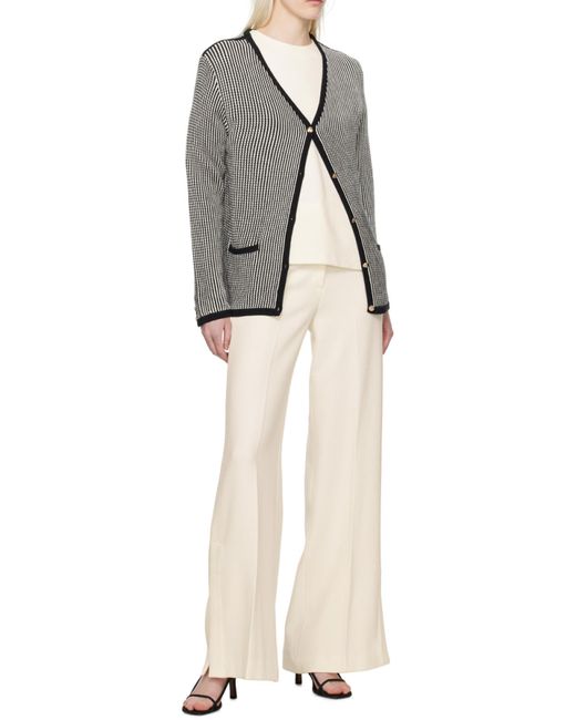 Anine Bing Gray Dave Stripe-Pattern Cardigan