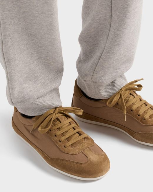 Prada Brown Suede And Fabric Sneakers for men