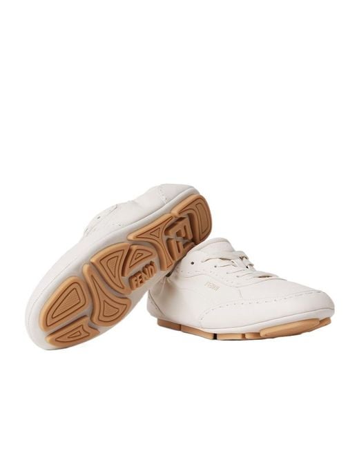 Fendi White Fit Low-Top Sneakers for men