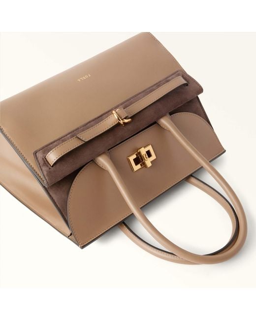 Furla Brown Turn-Lock Shoulder Bag