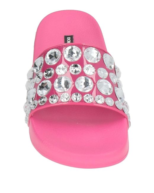 Dolce & Gabbana Pink Slides And Slippers