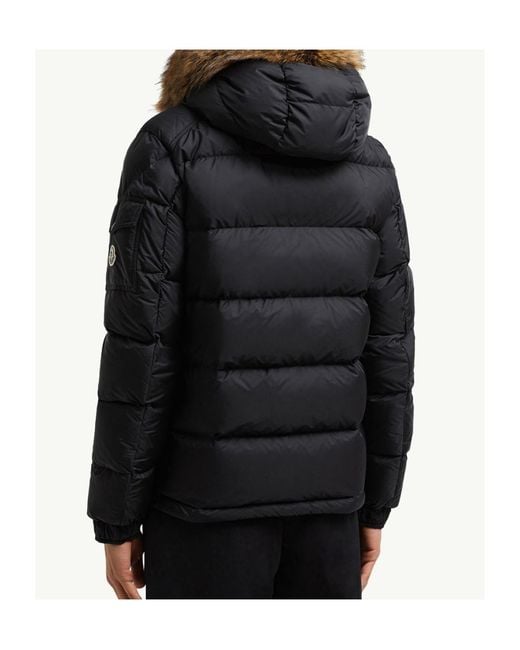 Moncler Black Mayaf Hooded Short Down Jacket for men