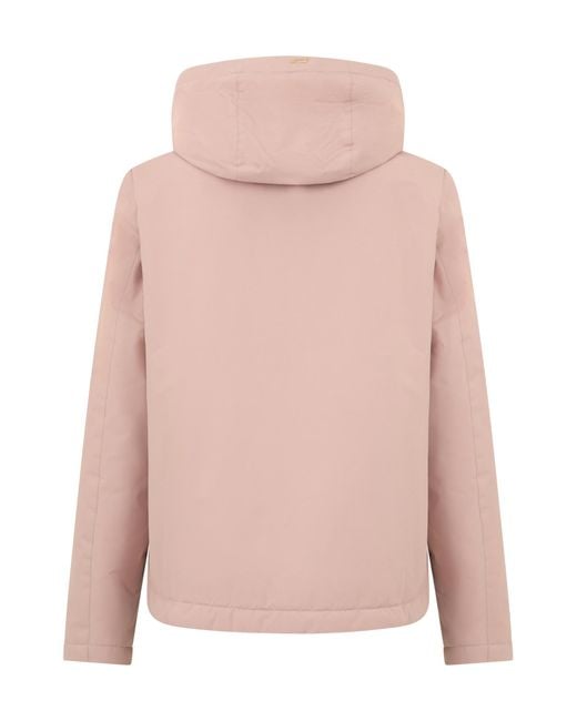 Herno Pink Zip-Up Drawstring Hooded Jacket