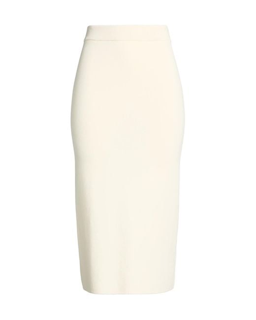 Max Mara White Solid-Color Knitted Skirt