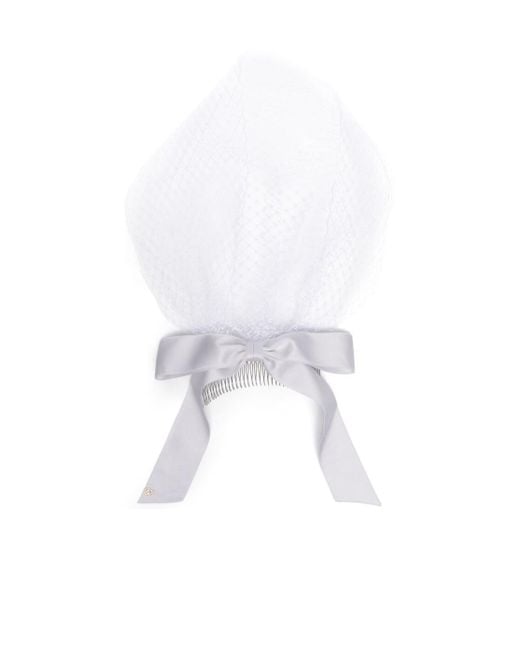 Maison Michel White Bow Hair Accessories