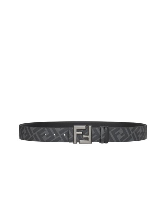Fendi White Ff Squared Reversible Belt for men