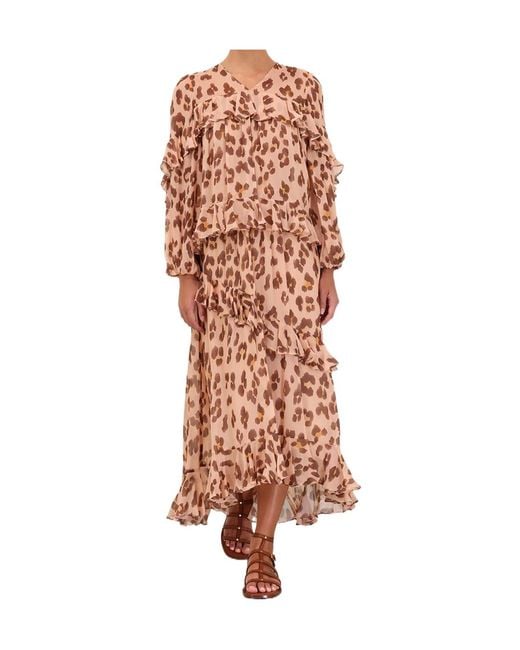Zimmermann Natural Illuminate V-Neck Flutter Top