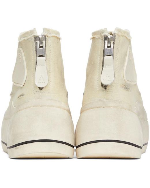 R13 Natural Platform High-Top Canvas Sneakers