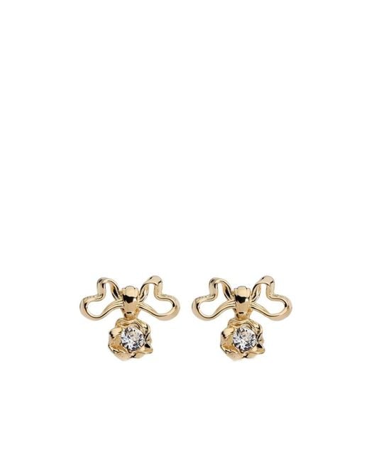 Dior Metallic Twisted Bow Earrings