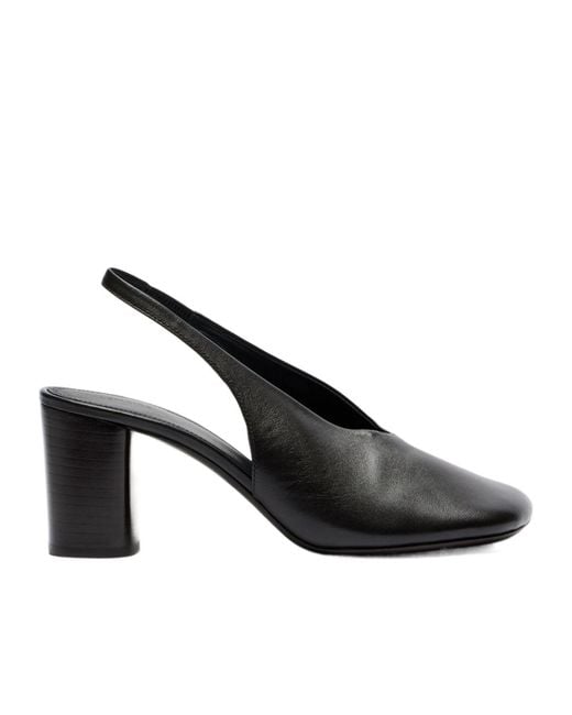 Lemaire Black Backless Open-Heeled High-Heeled Sandals