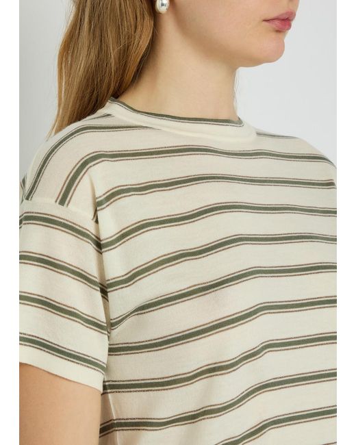 Brunello Cucinelli White Casual Striped Top