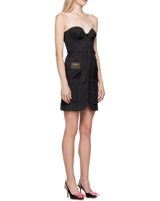 Moschino Black Striped Sleeveless Dress