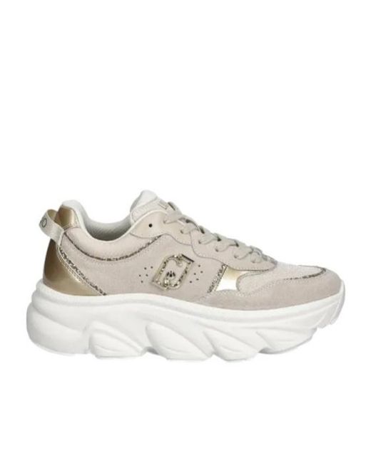 Liu Jo White Logo-Appliqué Sneakers