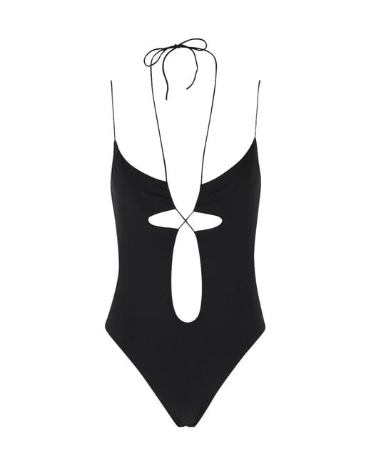 Amazuìn White Lace-Up Swimsuit